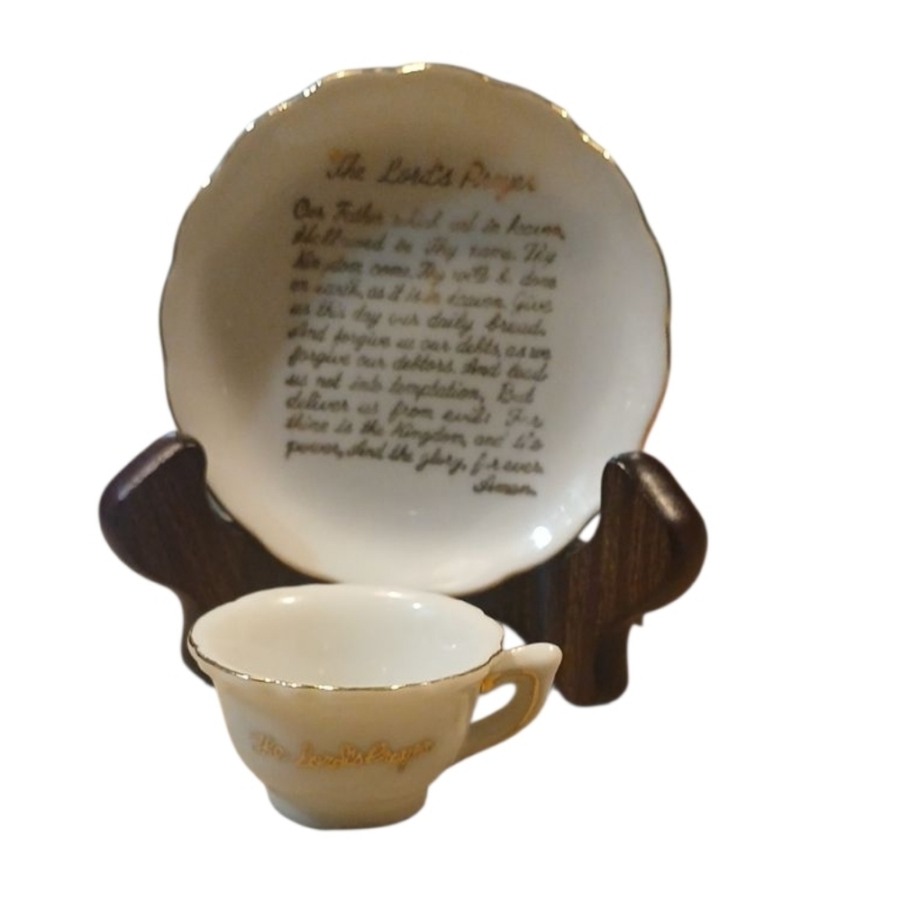 🔥🔥🔥 "The Lord's Prayer" Mini Tea Cup & Saucer